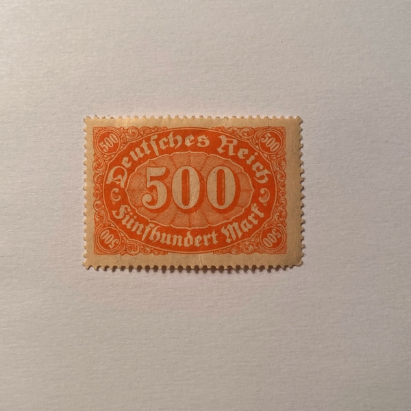 Three German Deutsches Reich 500 Fünfhundert Mark Numeral; Dark Yellow/Red; 1923; New, Mint, NH, OG; Three available @ 5.00 each