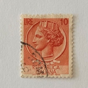 VGT Italien 10 Lira Briefmarke, 1953 Serie Siracusana; Storniert, selten, kostenloser Versand im Inland