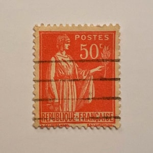 France Post Stamp RARE; Vintage Retro French POSTES Republique Francaise; Used; N/H; Superb Centering; 1900-1991; Free Domestic Shipping