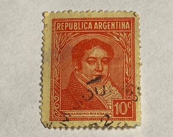 3985 外国切手 アルゼンチン 1989年フランス大革命200年 国際切手展 アルゼンチン共和国切手。ベルナルディーノ・リバダビア（1780