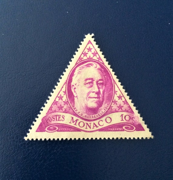 Vintage Monaco 1946 *franklin Roosevelt* Postage Stamp; (MNH