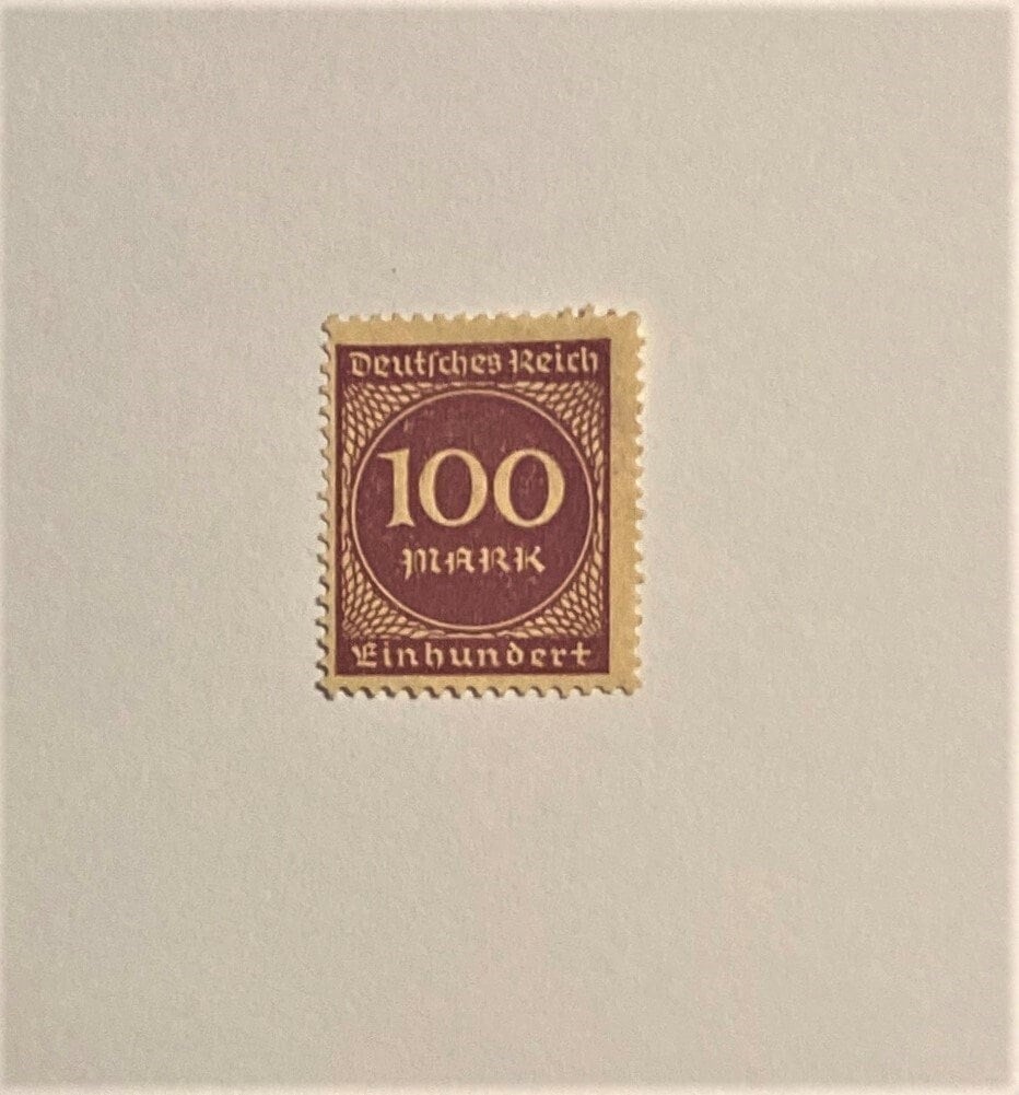 Briefmarke Deutsches Reich 100 Mark; VF/NH, OG; New Authentic Original; Issued 1923; Free Domestic Shipping