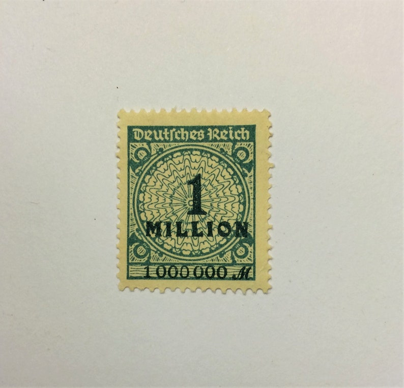 SALE Rare 1.000.000 German Reichsmark Inflation Series Weimar Republic 1923 Mint, NH, OG Perfectly Centered 100-Year-Old Stamp image 1