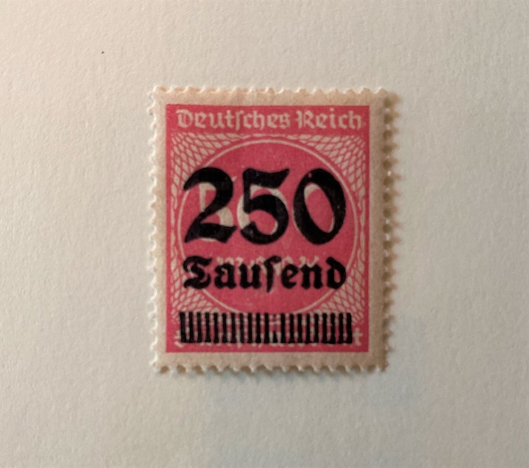 Deutsches Reich 500 Fünfhundert Mark Stamp Overprint 250 Taufend Weiner