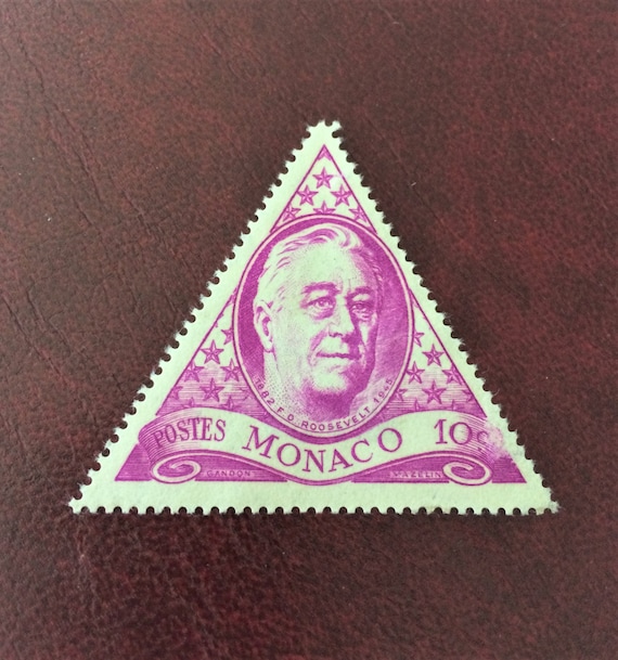 Vintage Monaco 1946 *franklin Roosevelt* Postage Stamp; (MNH