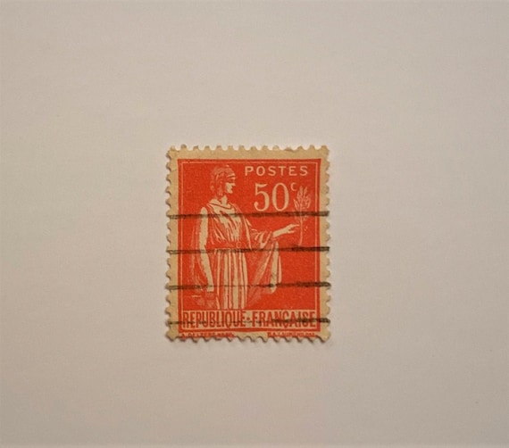 French Republique Francaise 50f Stamp; 1933, Rose Red; F/NH, NG