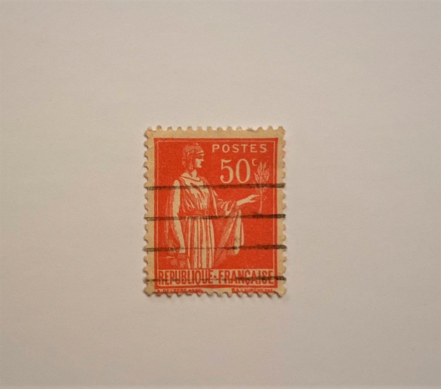 French Republique Francaise 50f Stamp; Rose Red; F/NH, NG Used - Etsy display picture 1
