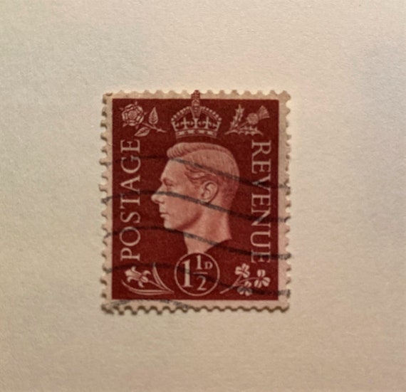 ジョージ6世切手：1937年 赤茶色 1 1/2ペニー、スコット #237 - Etsy 日本