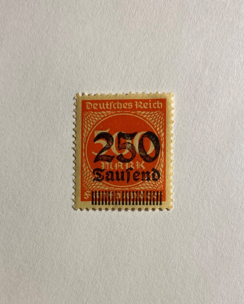 NEW Deutsches Reich 500 Fünfhundert Mark Stamp Overprint 250 Taufend Weiner Republic 1923 Never Used Collectible M/NH OG image 3