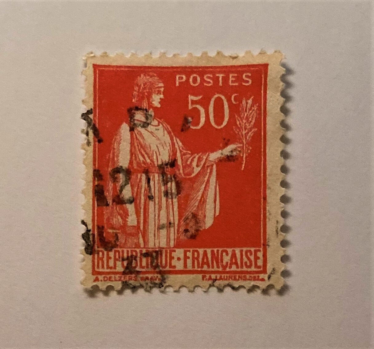 Timbre-poste France vintage Retro Français 50 Centimes 0.50 POSTES  République française Publié dans les années 1900 Annulé Rare -  France