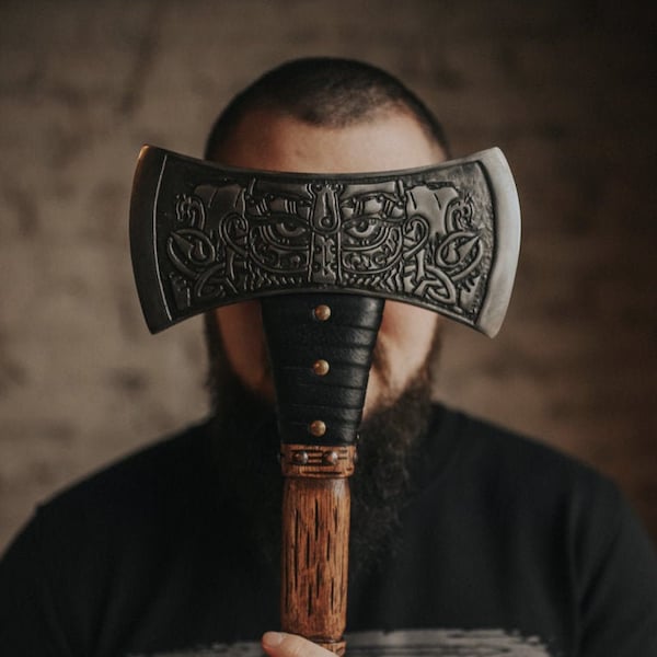 Double axe BERSERKER, viking battle axe, viking axe, handforged axe, ragnar axe, berserker axe