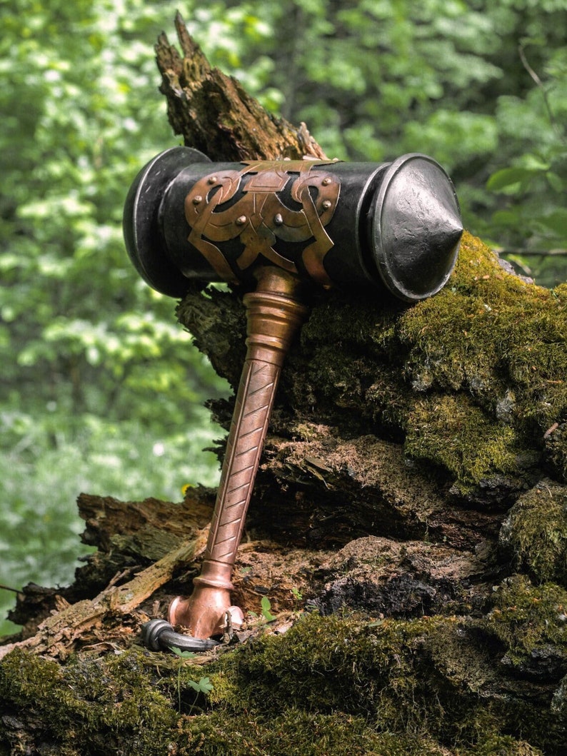 Mjolnir based on illustration of JOHAN EGERKRANS, hand forged hammer, forged mjolnir, viking hammer, custom made hammer, functional hammer. image 1