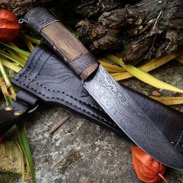 Damascus Russian knife, personalized knife, yakutian knife, hand forged knife, custom made knife, knife, russian knife, fixed blade knife