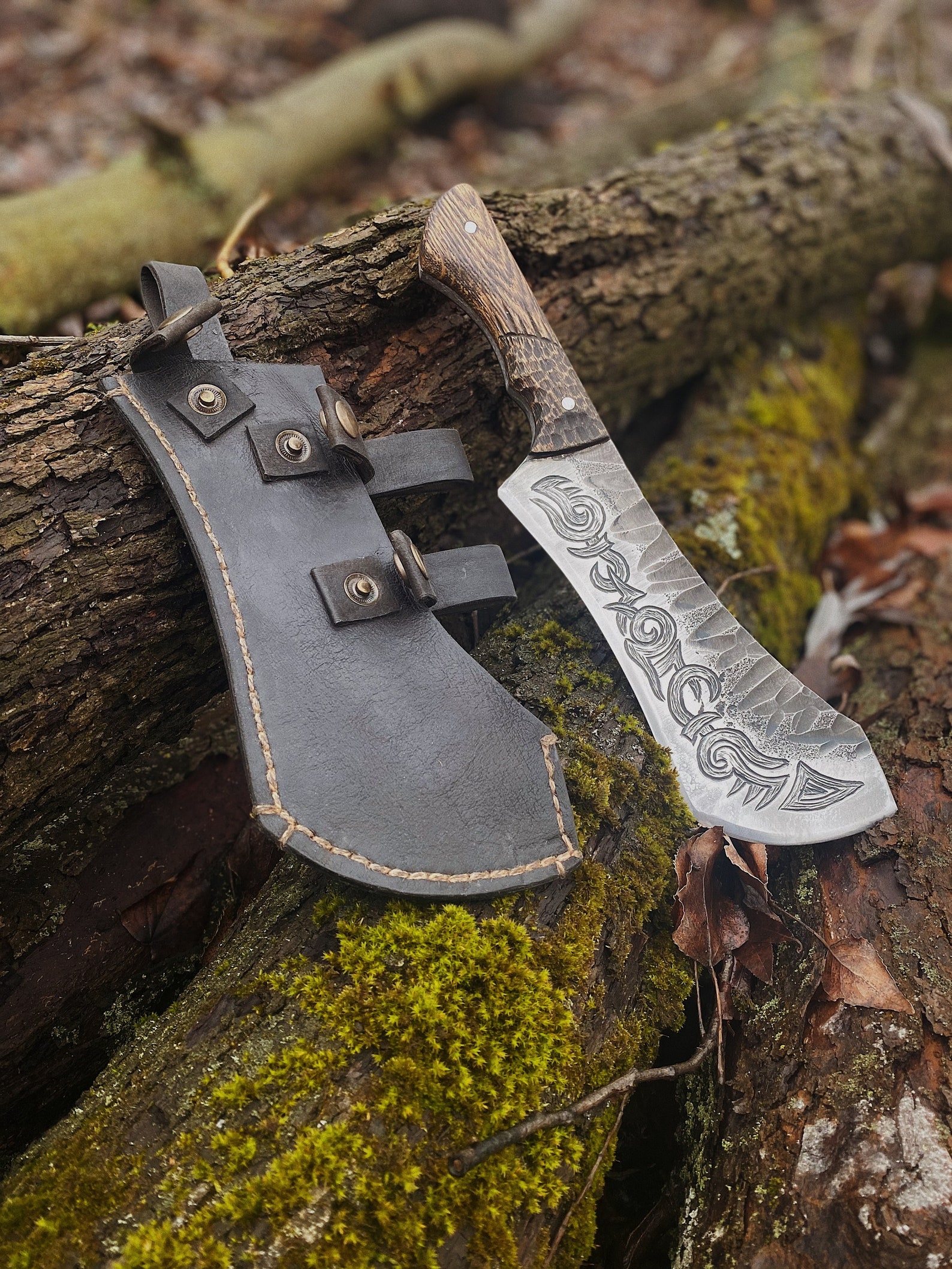Engraved machete viking machete big bushcraft knife Etsy