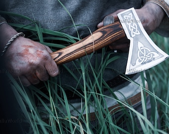 PERSONALIZED viking axe, custom runic axe, engraved custom axe, throwing axe, battle ready axe, custom hatchet