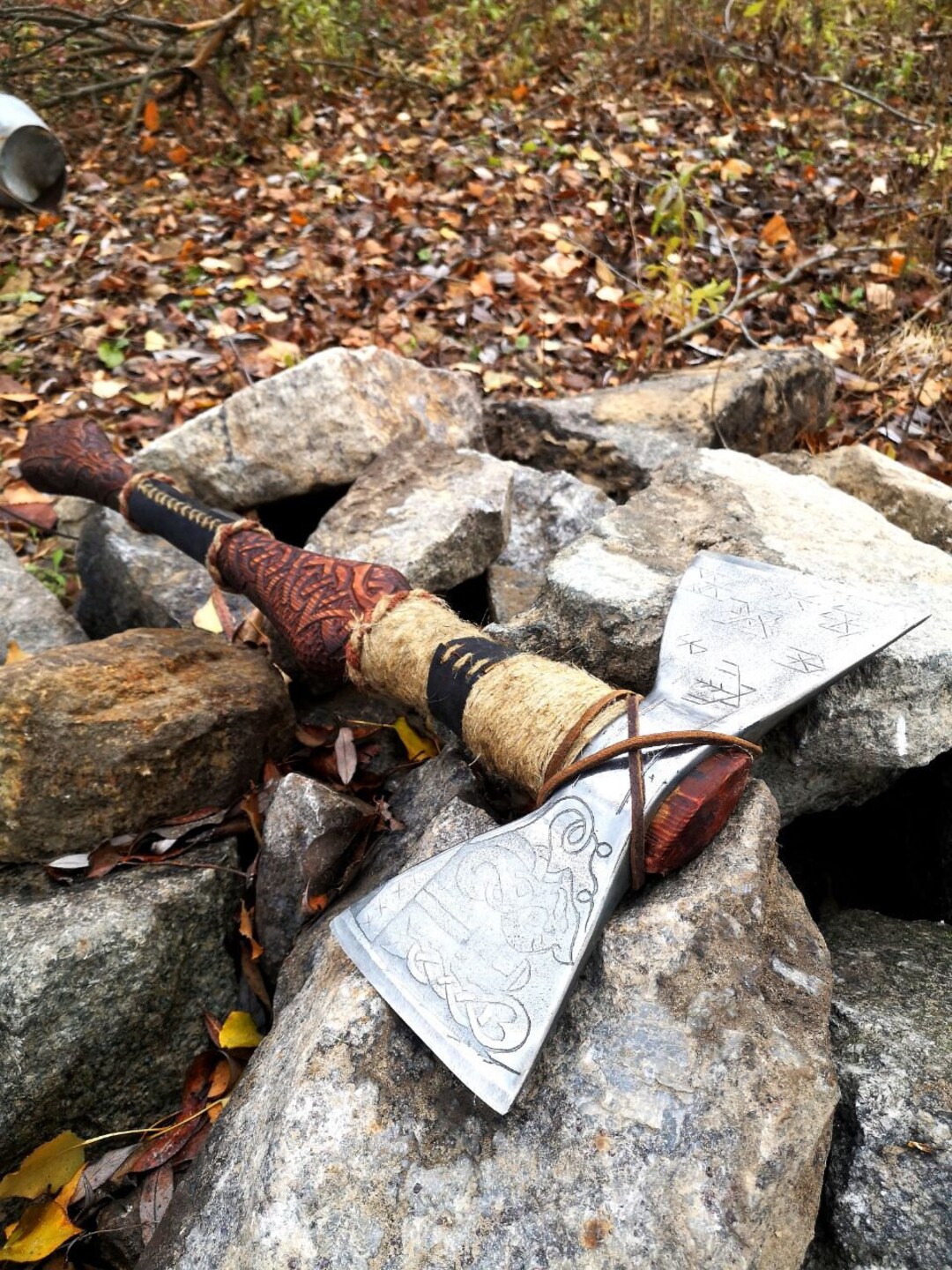 Authentic Viking axe, engraved viking axe – Valhallaworld