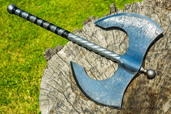 Double Sided Battle Axe Personalized Axe Viking Axe Celtic Etsy Sweden