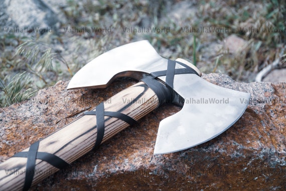Double Sided Axe Viking Battle Axe Viking Axe Handforged Etsy