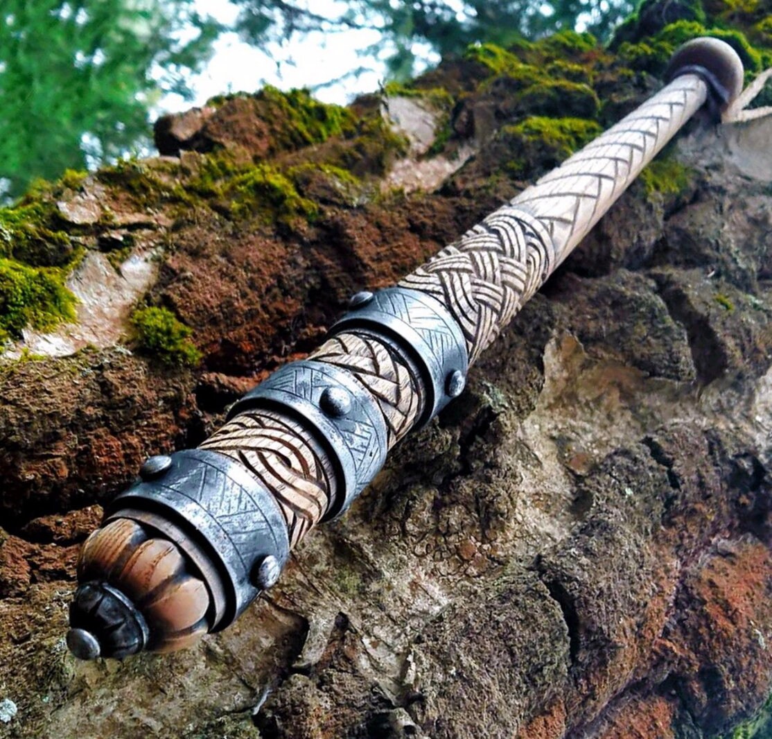 Wooden club wooden mace Etsy