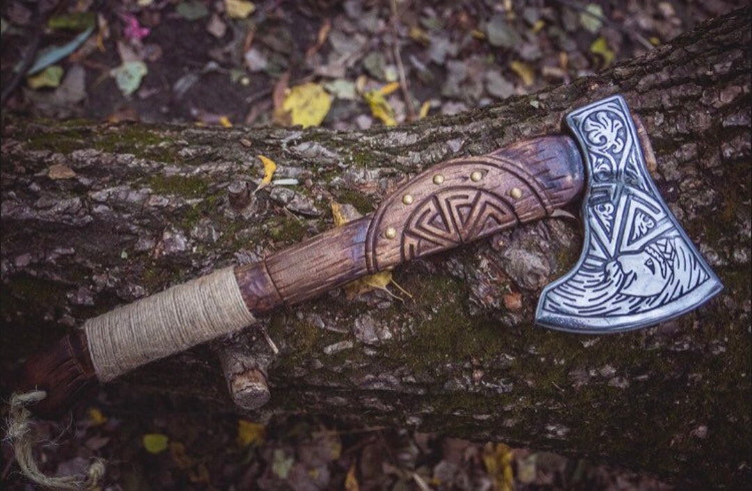 Tête De Hache Viking Forgée à La Main – Acier Carbone, Combat Médiéval, Fait Main