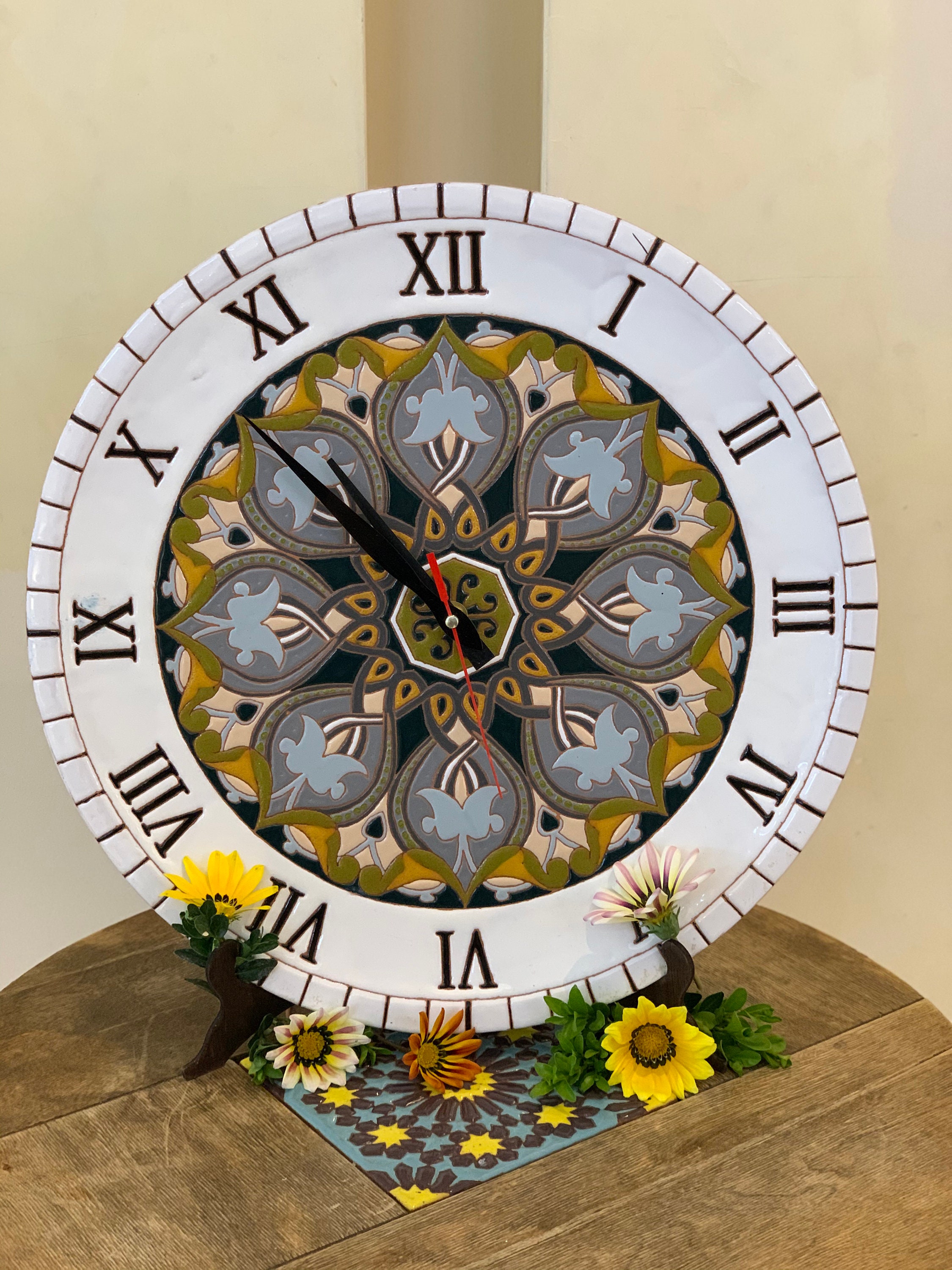 Large Wall Clock Mantel Clock Agate Clock Modern Wall Clock Antique Wall Clock Rustic Wall Clock Art Deco Clock Art Deco Furniture 38CM