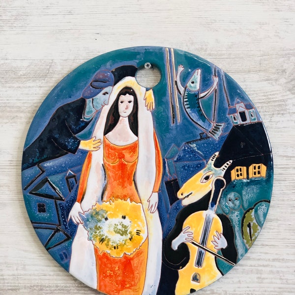 Marc Chagall Cheese Board Abstrait Floral Peinture Art Déco Meubles Servant Board Esprit Arménien 30CM