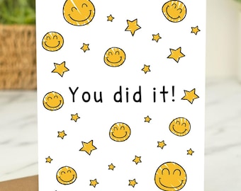 You Did It Card – Funny Congratulations Card – Exam Results, Graduation, New Job, Driving Test – Celebrate Success with a Cheerful Gift