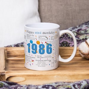 40th Birthday Mug – Born in 1986 Facts – 40 in 2026 – Back in 1986 – Unique 40th Gift – Keepsake Mug for Him, Her, Friend, Son, Daughter image 2