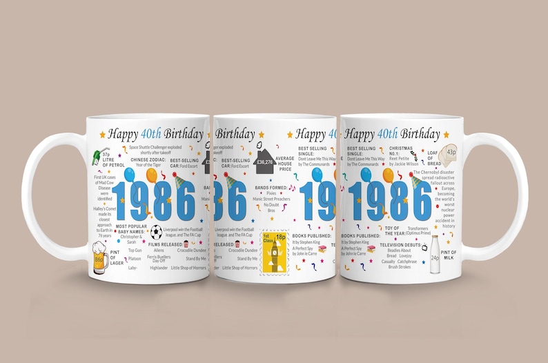40th Birthday Mug – Born in 1986 Facts – 40 in 2026 – Back in 1986 – Unique 40th Gift – Keepsake Mug for Him, Her, Friend, Son, Daughter image 4