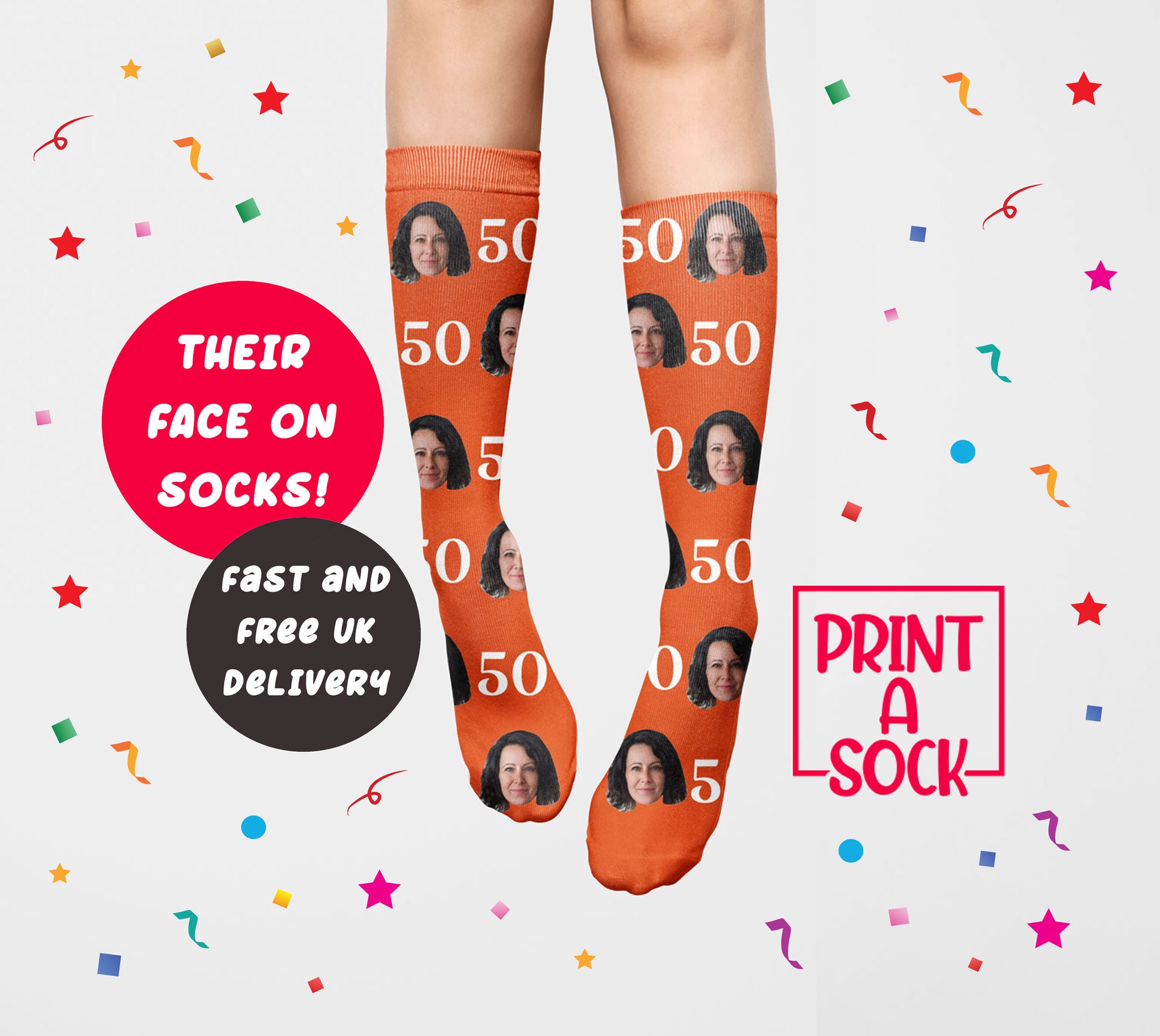 50th Birthday Customisable Socks | Custom Birthday Present | Customisable gift | Birthday Gift | Customisable Birthday Gift | 50th Birthday