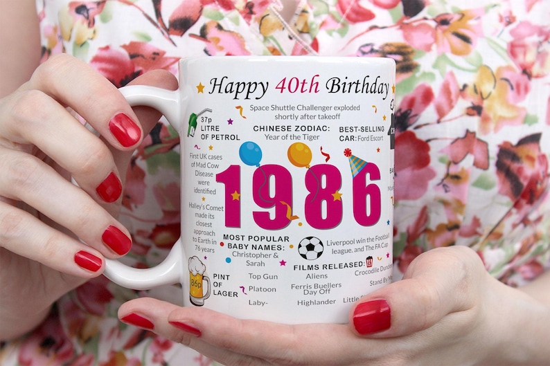 40th Birthday Mug – Born in 1986 Facts – 40 in 2026 – Back in 1986 – Unique 40th Gift – Keepsake Mug for Him, Her, Friend, Son, Daughter image 3