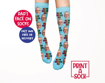 Happy Father's Day - Custom Photo Socks, Unique Father's Day Gift, Funny Father's Day Present, Father's Day Gift Idea, Dad Gift, Daddy's Day