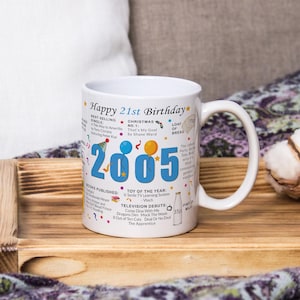 21st Birthday Mug – Born in 2005 Facts – 21 in 2026 – Back in 2005 – Unique 21st Gift – Keepsake Mug for Him, Her, Friend, Son, Daughter image 2