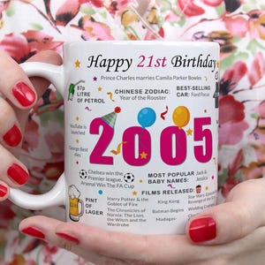 21st Birthday Mug – Born in 2005 Facts – 21 in 2026 – Back in 2005 – Unique 21st Gift – Keepsake Mug for Him, Her, Friend, Son, Daughter image 3