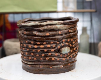 磁器 八仙過海南瓜蓋缶 菓子缶 陶磁器 現代工芸品 美術品 装飾品
