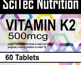Vitamin K2 Mk 4 120 Tablets For Blood And Bone Health Etsy