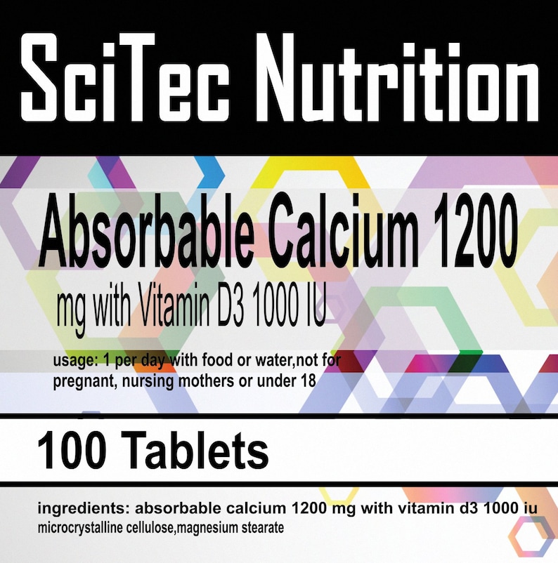 Absorbable Calcium 1200 Mg With Vitamin D3 1000 Iu 100 Tablets X 100