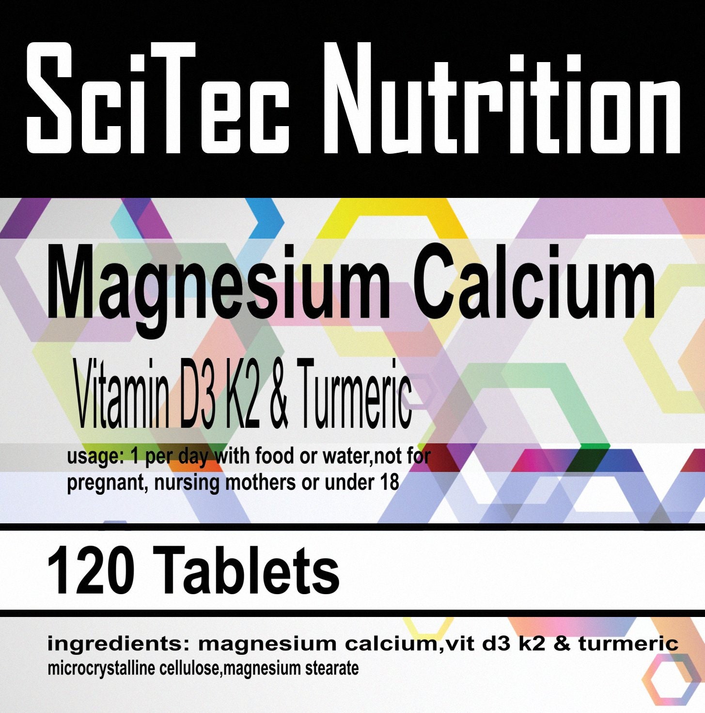Magnesium Calcium Vitamin D3 K2 And Turmeric Tablets Joints Bone Suppo X 120 X 120