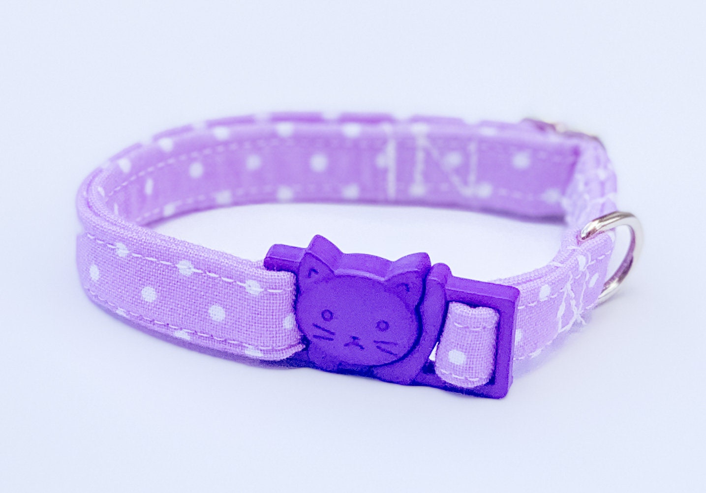 Purple Polka Dot Breakaway Cat Collar Etsy