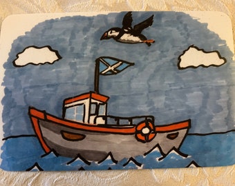 Fridge Magnet showing the boat that Aukid hides in