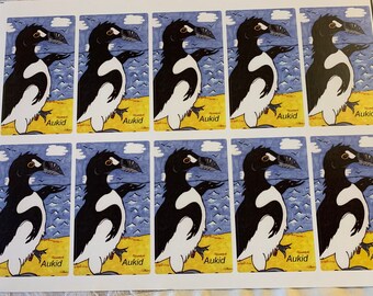 Great Auk large Sticker- featuring Aukid the Great Auk