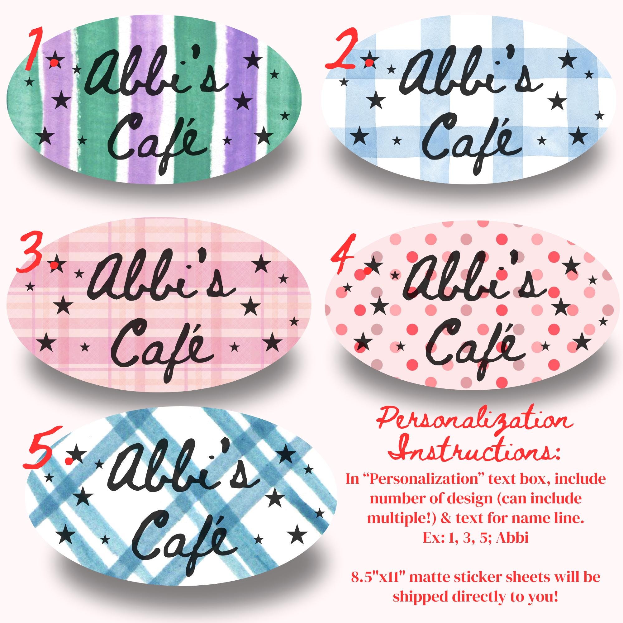 Customizable Coffee Cup Labels Sticker Sheet for Whimsy Birthday ...