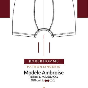 pdf pattern of AMBROISEA Men&#39;s Boxer - pdf Men AMBROISEA Boxer - sewing pattern - DIY lingerie