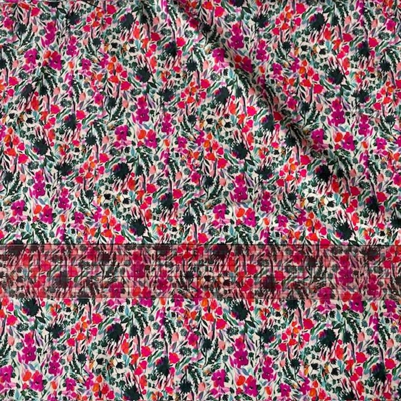 tissu maillot de bain imprimé floral coloré 50cm largeur 150cm swimsuit fabric spandex 0,55 x 1,7yd couture DIY image 2