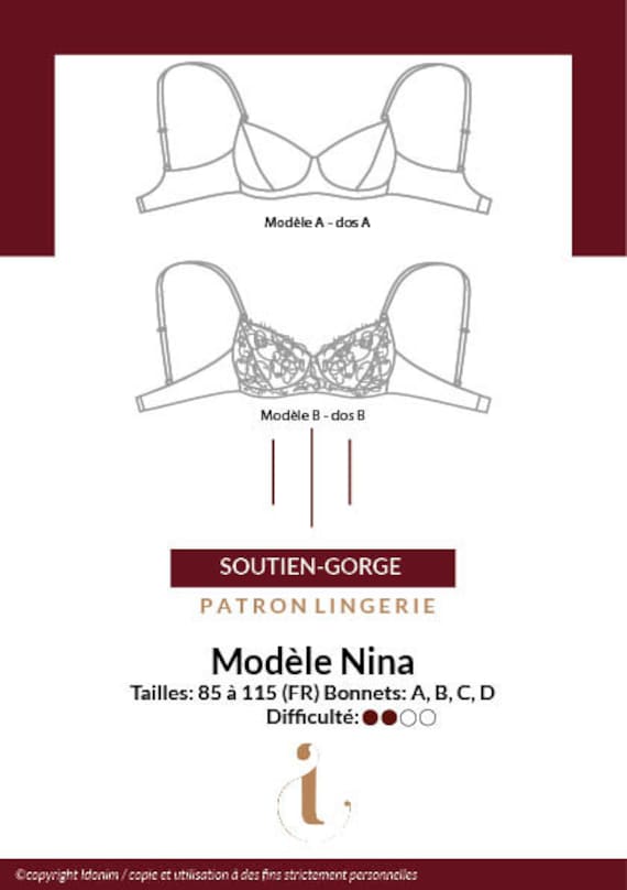 Patron Pdf De Soutien Gorge SANS Armatures NINA Pdf Non Underwired