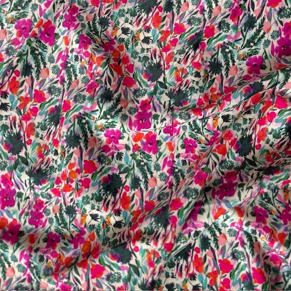 tissu maillot de bain imprimé floral coloré 50cm largeur 150cm - swimsuit fabric spandex (0,55 x 1,7yd) - couture DIY