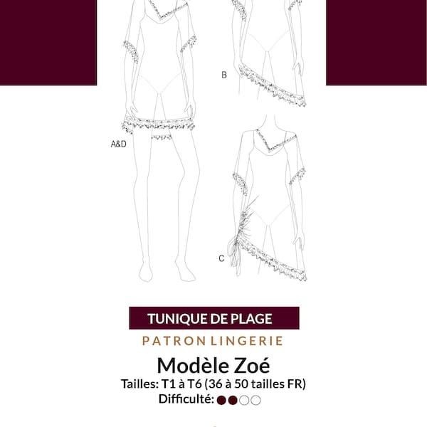 ZOE beach tunic pdf pattern - pdf Beach Tunic Pattern - sewing pattern - DIY lingerie