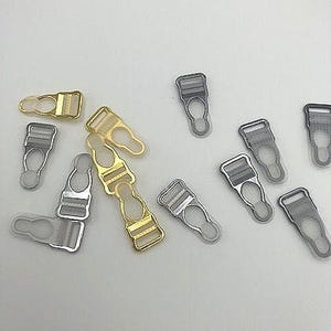 12mm Suspender Buckles 8pcs - Garter Clips 12mm 8 units - for sewing and lingerie