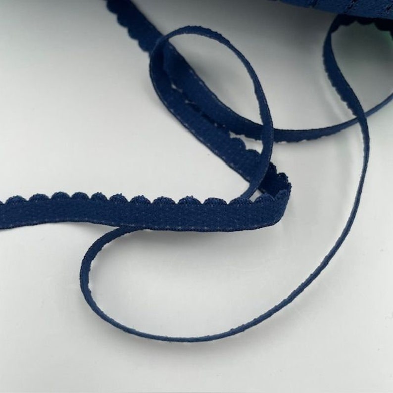 élastiques à festons 8/9mm festonned elastics 8/9mm lingerie couture et loisir créatif DIY Bleu marine