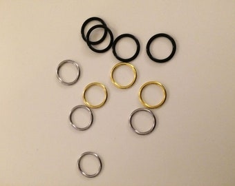 12mm Anneaux et régleurs pour soutien gorge et lingerie 10pièces - rings and sliders 12mm 10 units - lingerie DIY